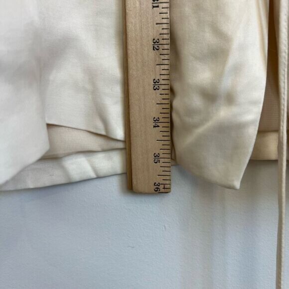 Zara Women’s XS Off White Draped Satin Wrap Blazer Dress Belted Long Sleeve Midi - Picture 10 of 15